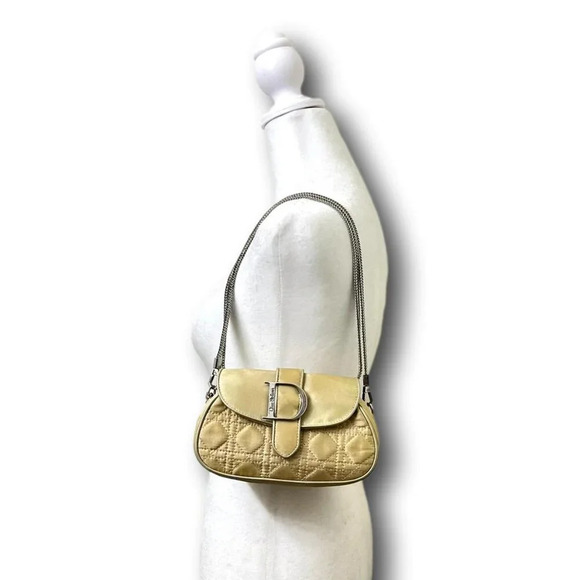 Upcycled & Reworked Christian Dior Monogram Quilted Gold Crossbody Clutch Bag - Picture 9 of 16